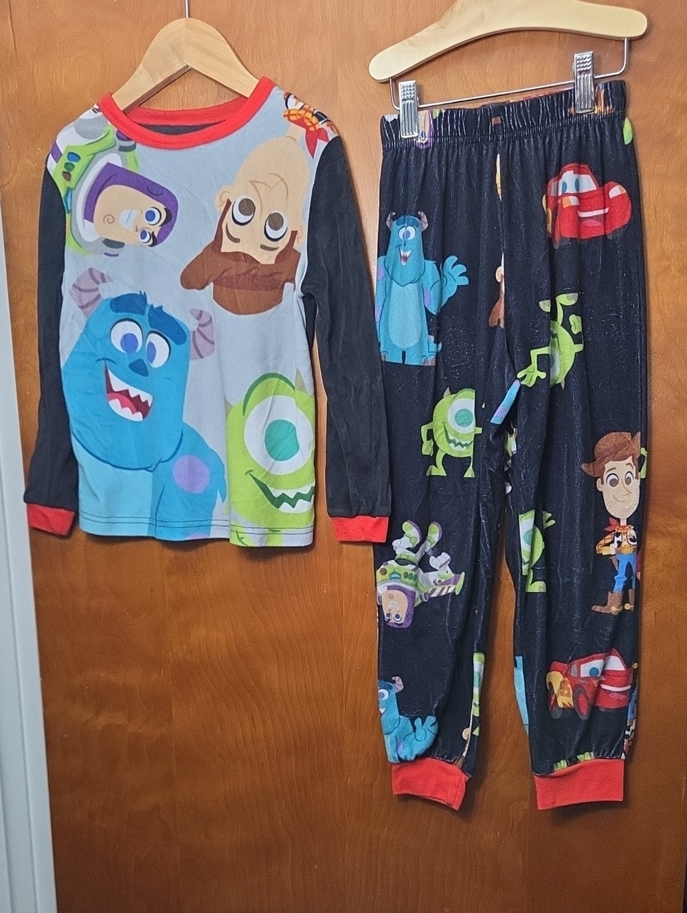Disney Kids Toy Story Pajama Set - Black, Light Blue & Red Accents